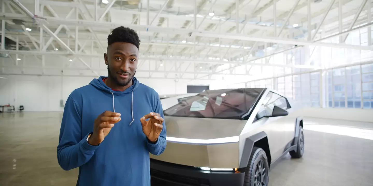 Marques Brownlee has expressed his passion for electric cars over the years, and was very excited about the Tesla Roadster back in 2017 (YouTube / Marques Brownlee)