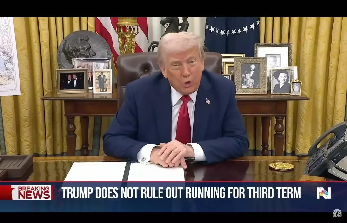 President Trump says there are 'methods' to help him get a third term (NBC)