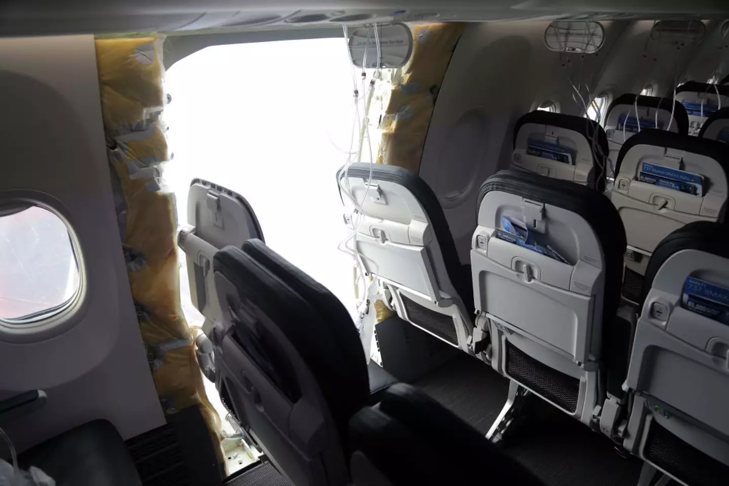 There was a gaping hole in the side of the plane (NTSB via Getty Images)