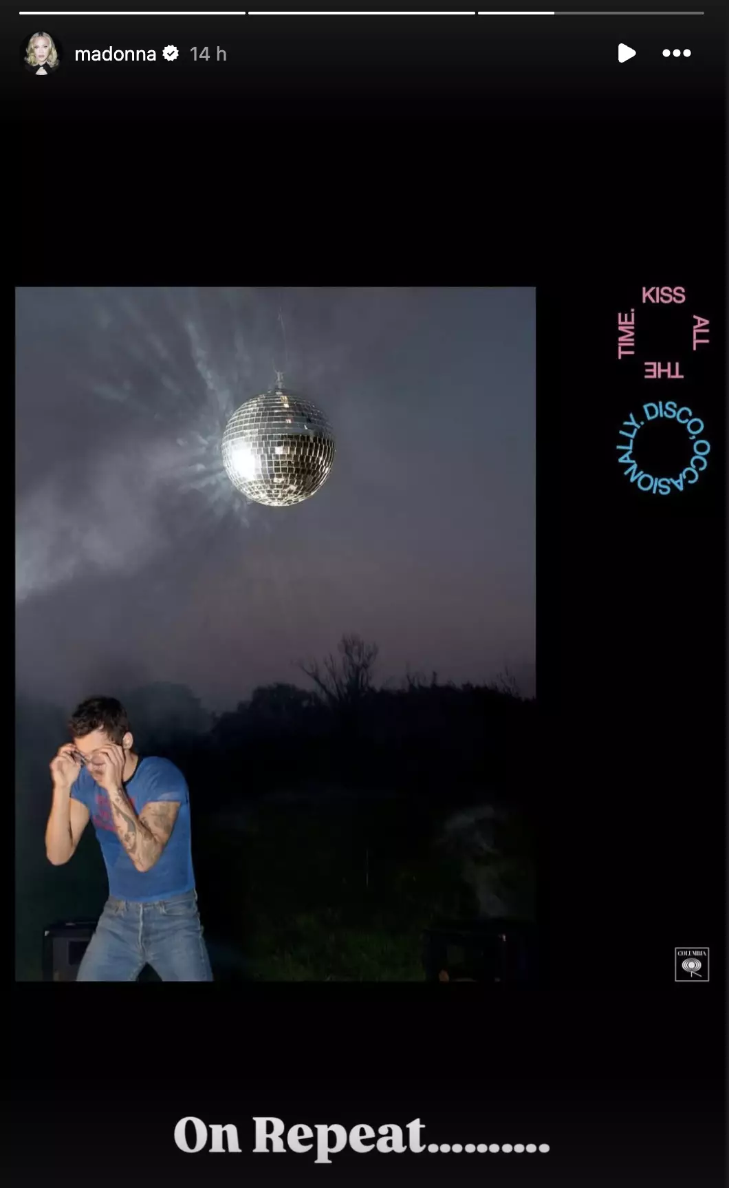 Madonna has said she has Harry Styles' new song 'on repeat' (Instagram/@madonna)