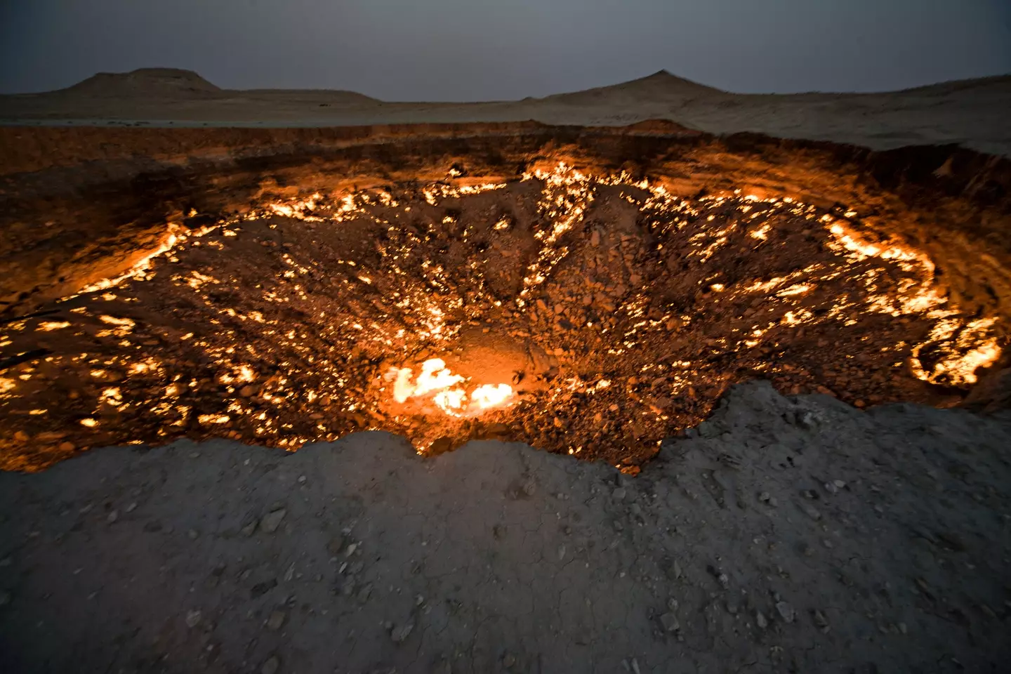 The crater has been dubbed as the 'doorway to Hell' (Bjorn Holland/Getty)
