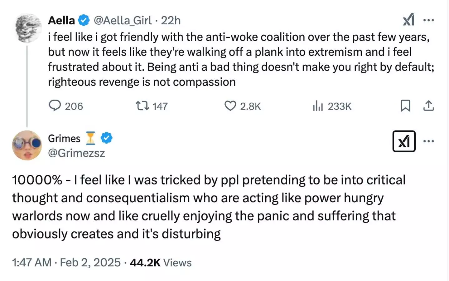 Grimes makes a cryptic post on X (X / Grimes)