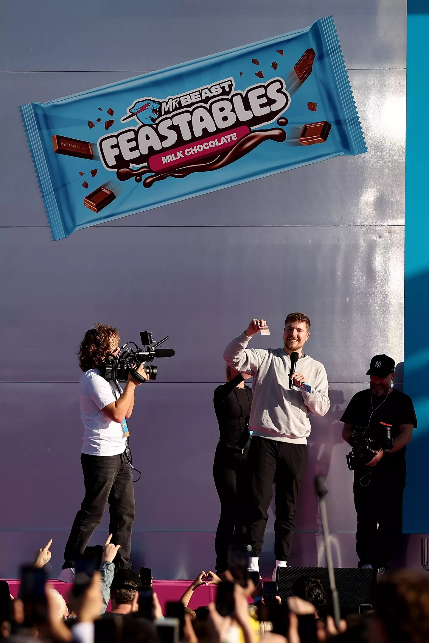 Feastables is a popular chocolate brand by the YouTuber (Brendon Thorne/Getty Images)