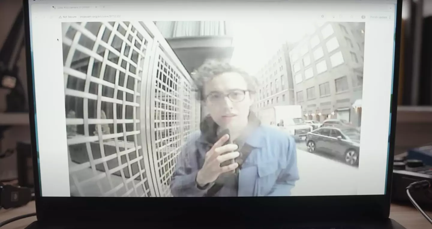 One man is alerting the public to a terrifying possibility that you could be live streaming to the world from your living room (YouTube/@christophe)