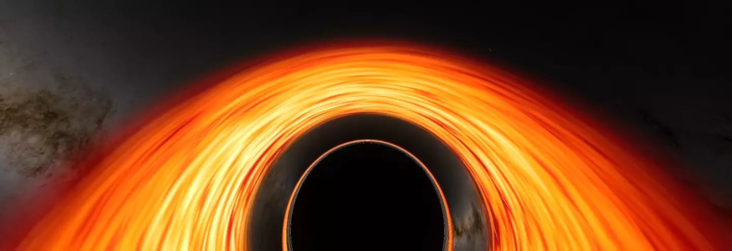 The simulation shows what it would be like to fly past a black hole (YouTube/@NASAGoddard)