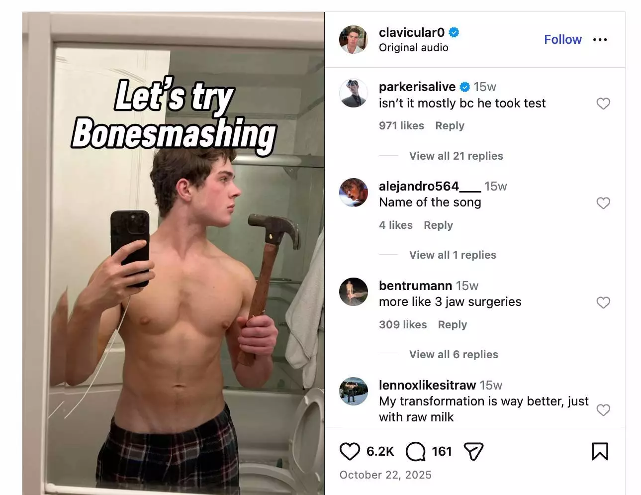 Clavicular has come under fire for his 'looksmaxxing' content (Instagram / Clavicular)