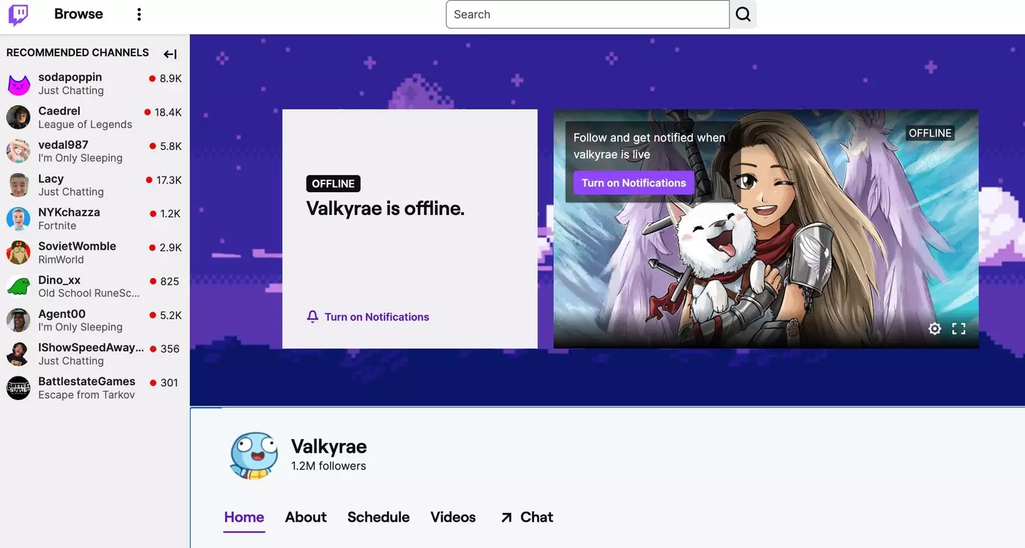 Valkyrae already has 1.2 million followers on Twitch (Twitch / Valkyrae)