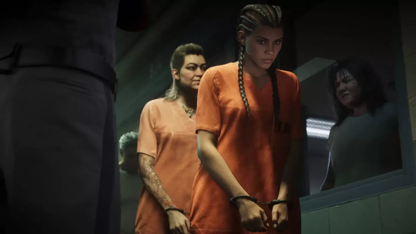 Promo image of Lucia in jail, Rockstar Games