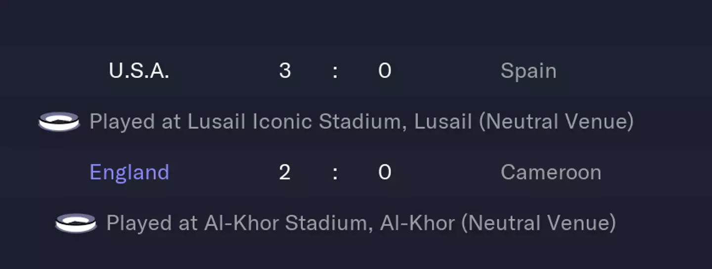 Semi-Final results /