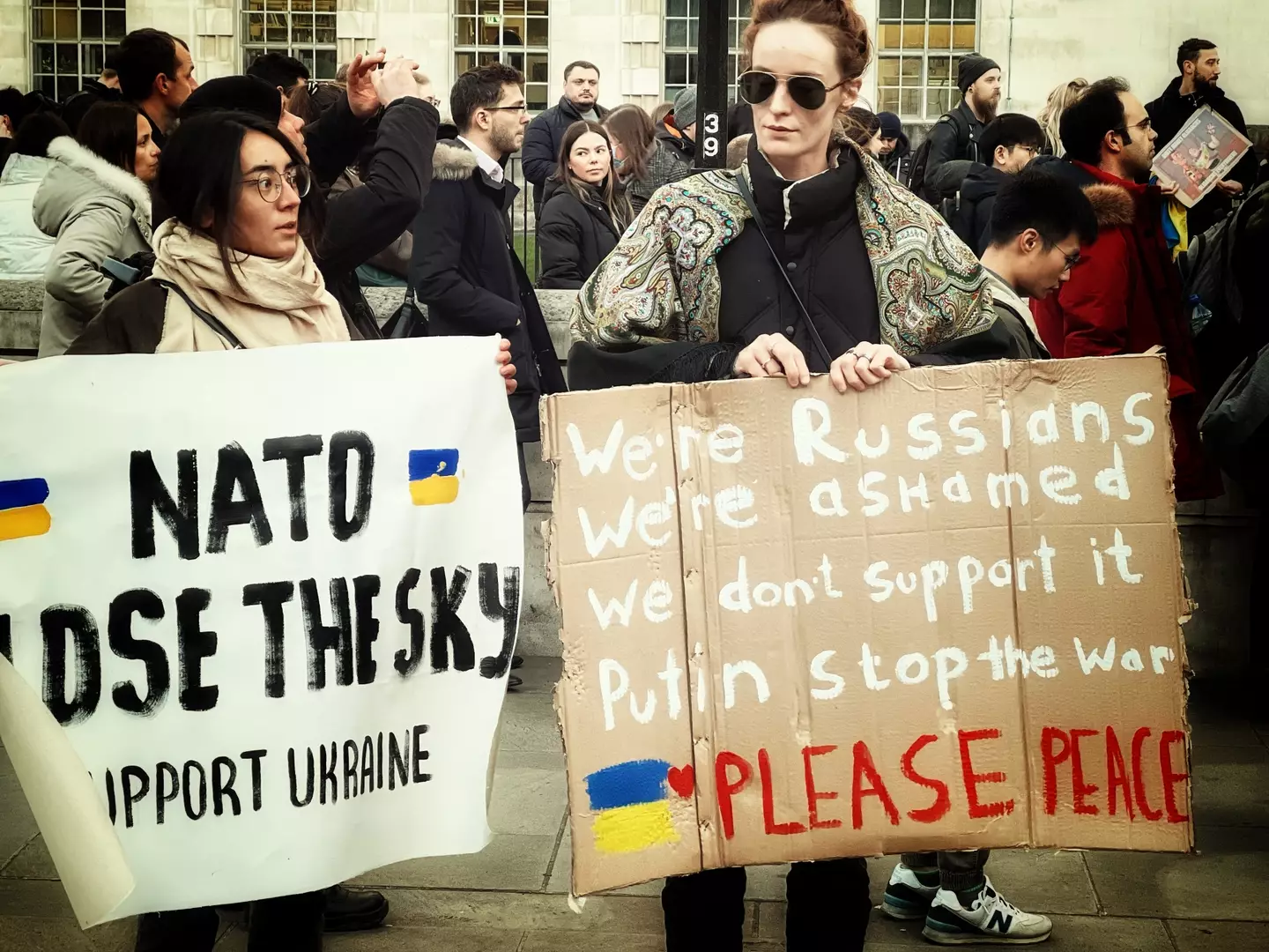 A protest against the Russian invasion of Ukraine /