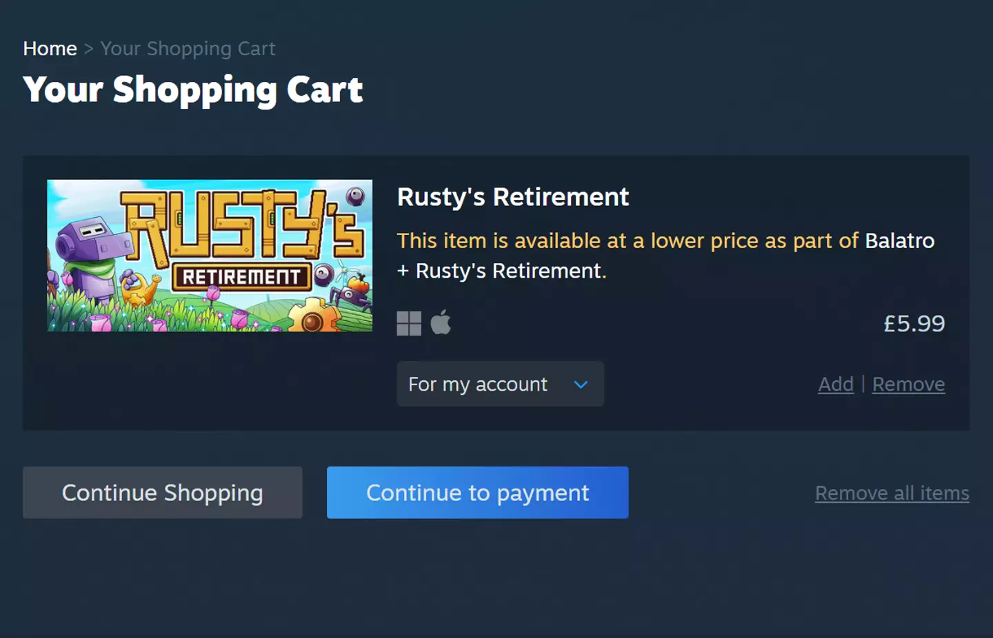 Gotta start planning what I'm going to do with the £0.60 I just saved