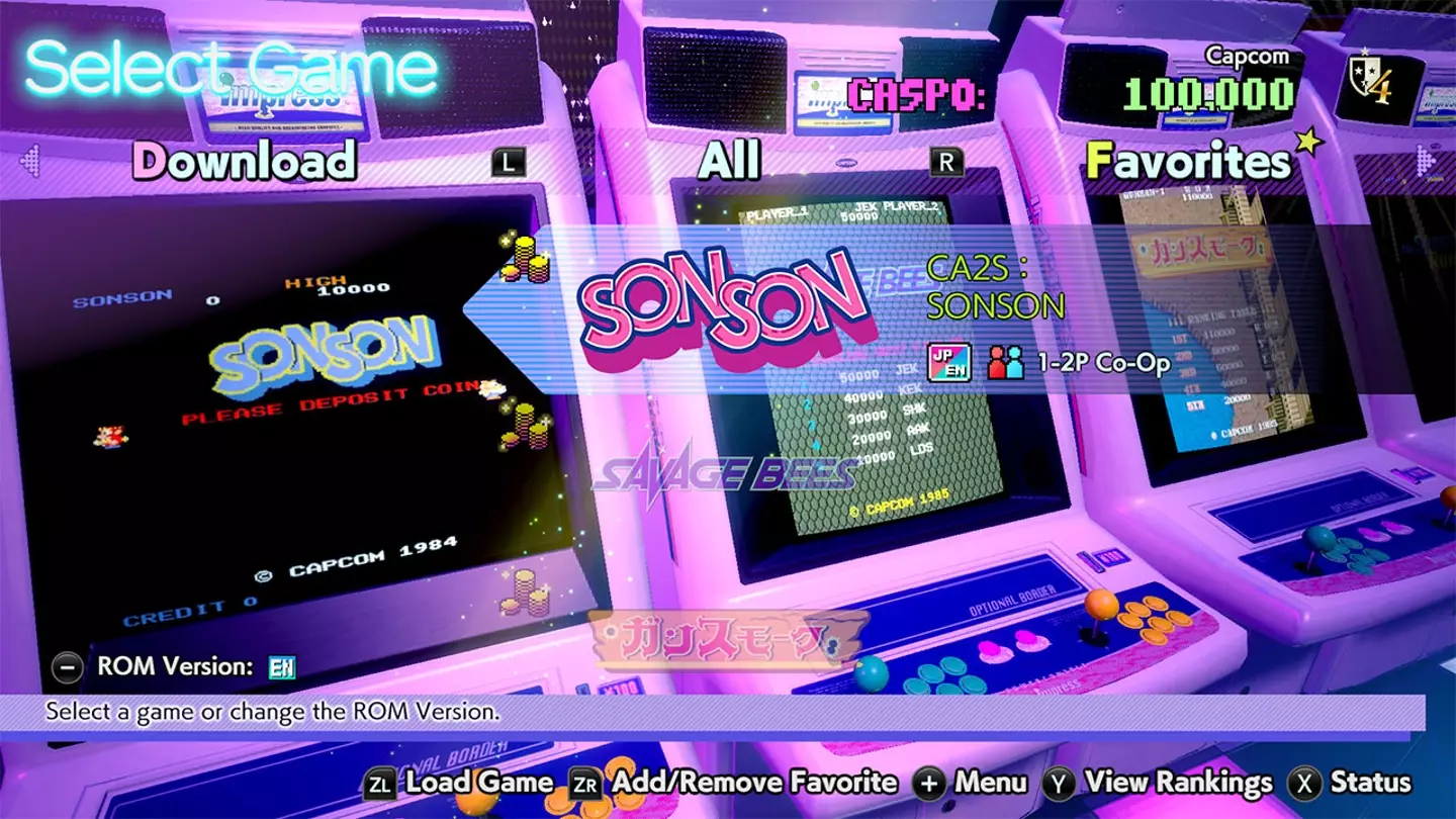 The menu screen is set up like an arcade, with loads of options /
