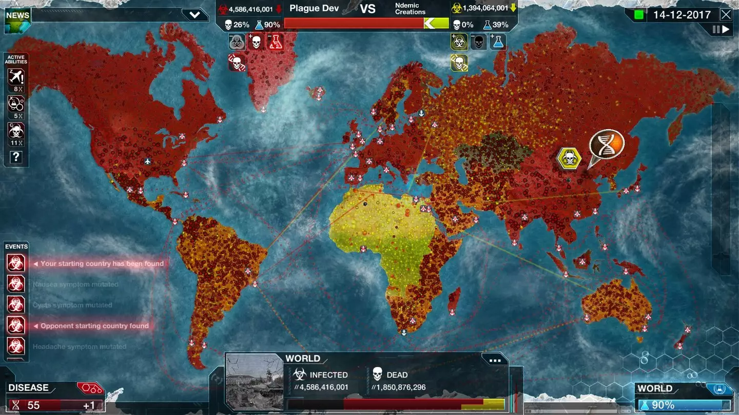 A promo image from Plague Inc: Evolved's Steam page, Ndemic Creations