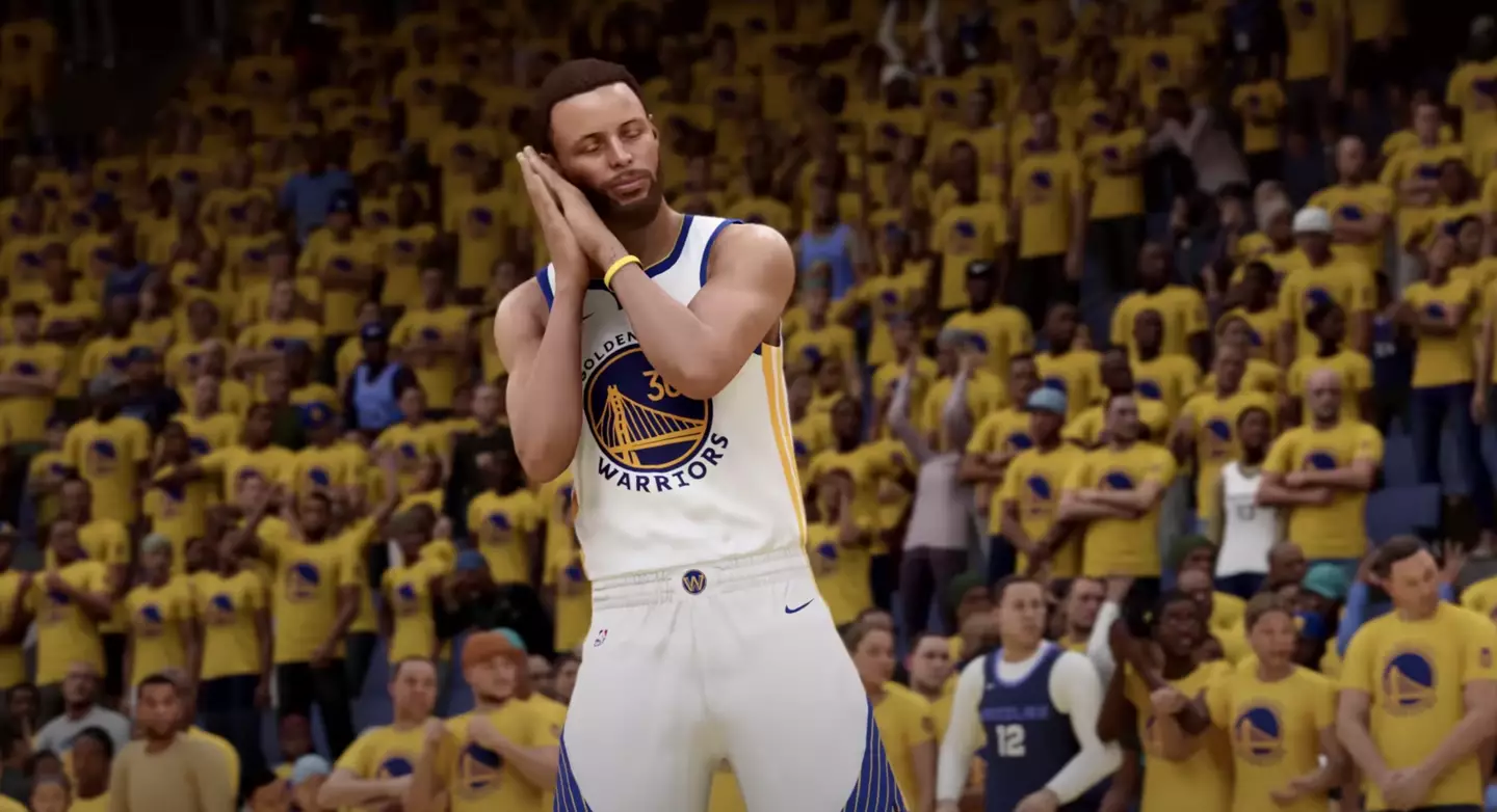 NBA 2K23 Steph Curry's Iconic Sleeping Celebration (2K Games)