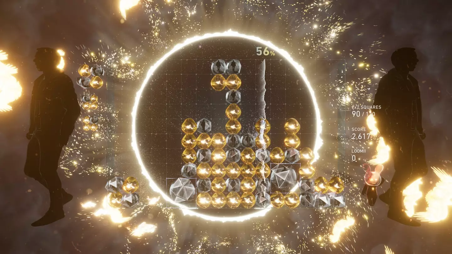Image shows one level from Lumines Arise (Enhance Games)