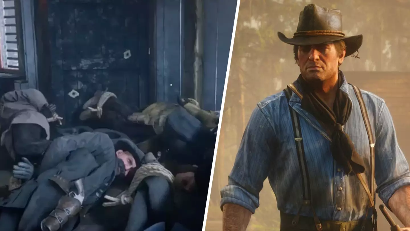 Red Dead Redemption 2 player hogties an entire town, just because