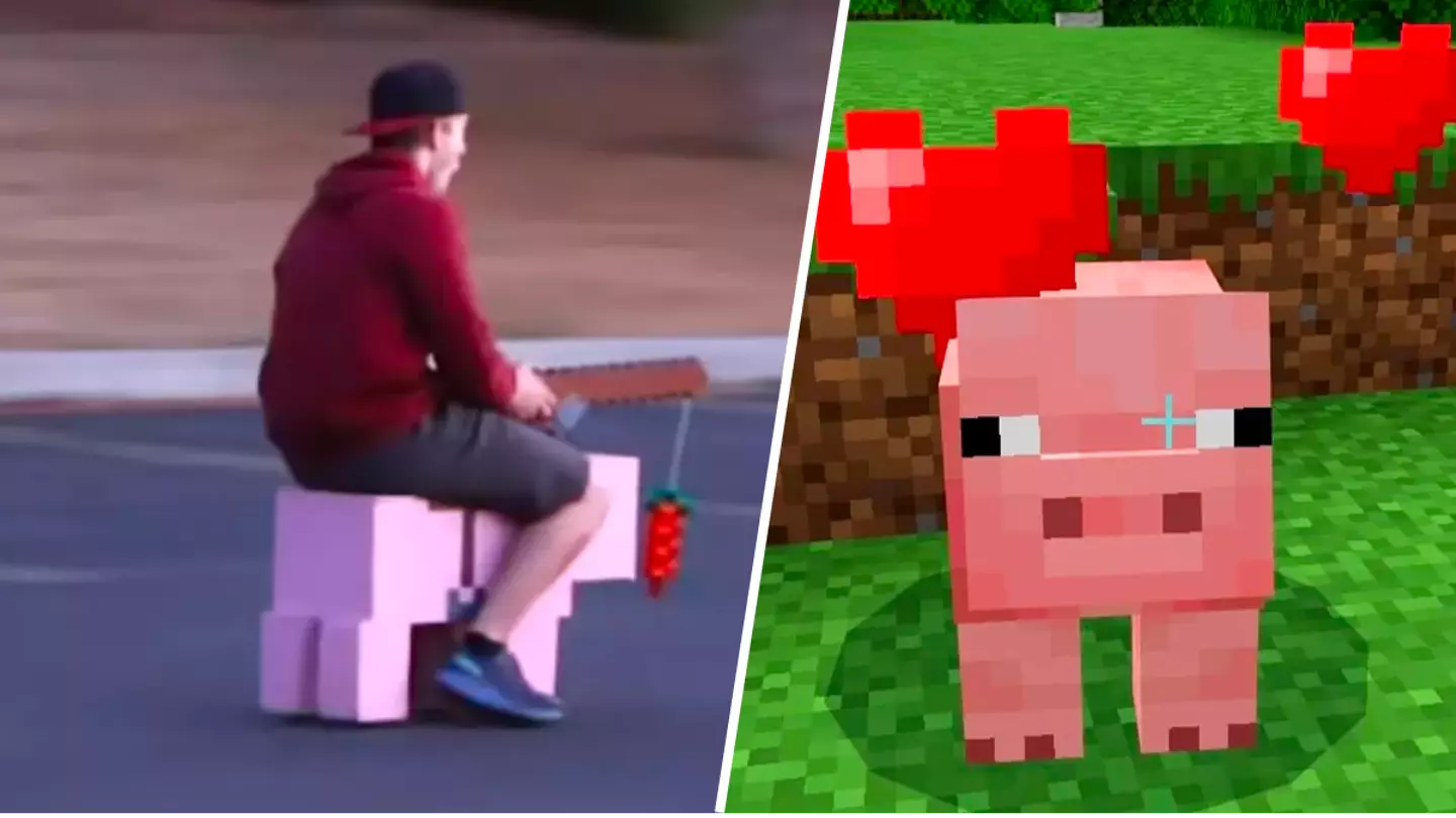 Gamer builds IRL Minecraft pig that hits top speed of 20mph