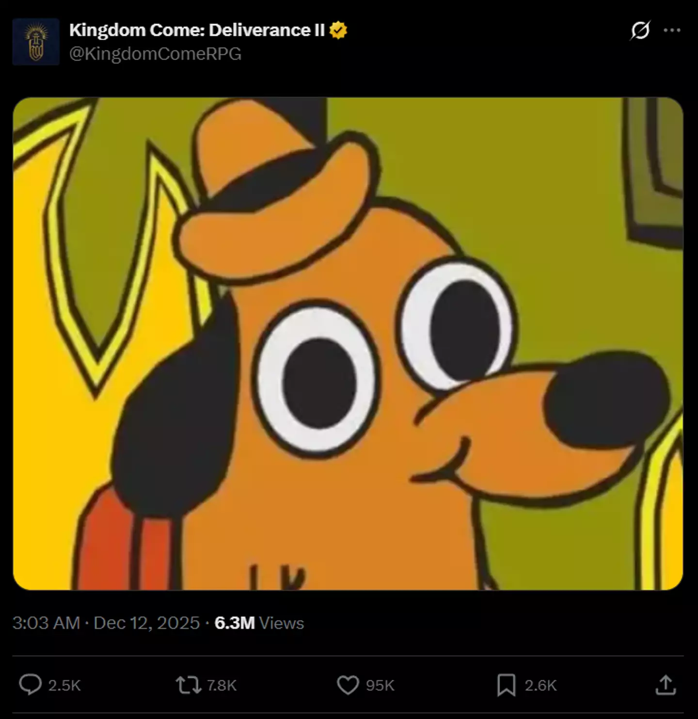 The Tweet in question from the Kingdom Come: Deliverance II team