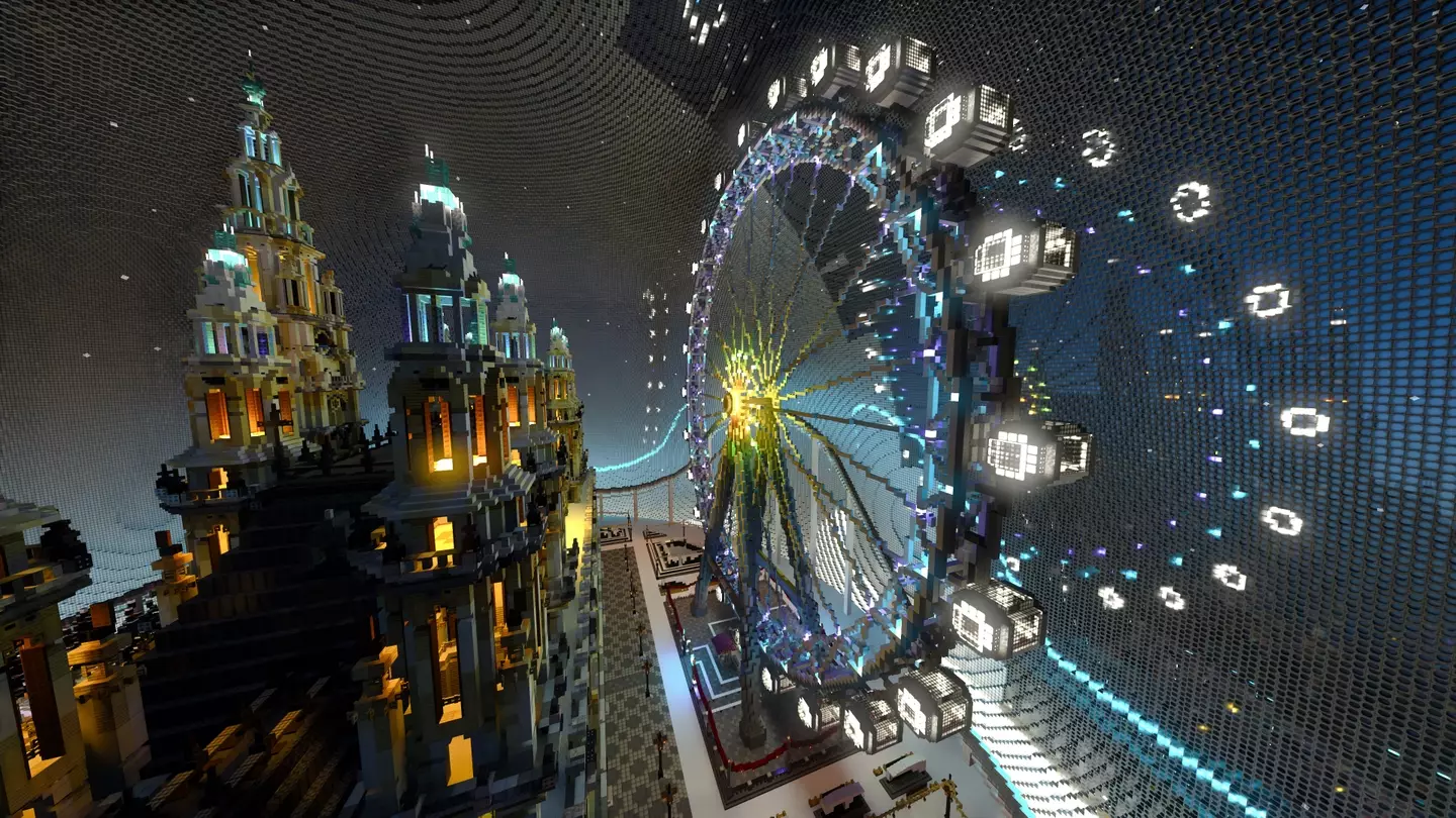 A Ferris wheel in the NVIDIA RTX Winter World /