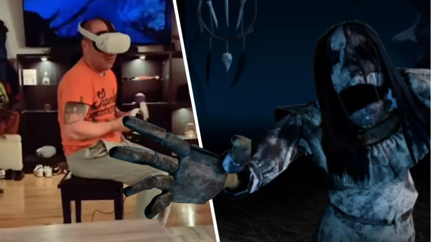 Dad Playing VR Horror Game Mercilessly Pranked By Family