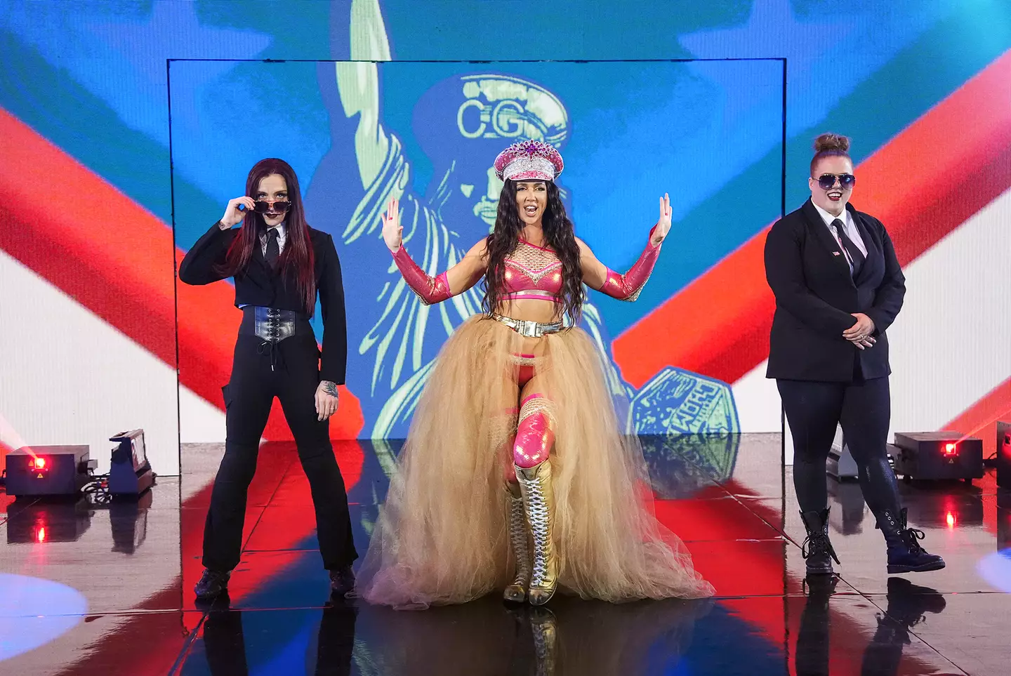 Chelsea Green and The Secret Hervice (Piper Niven and Alba Fyre), WWE (via Getty Images)