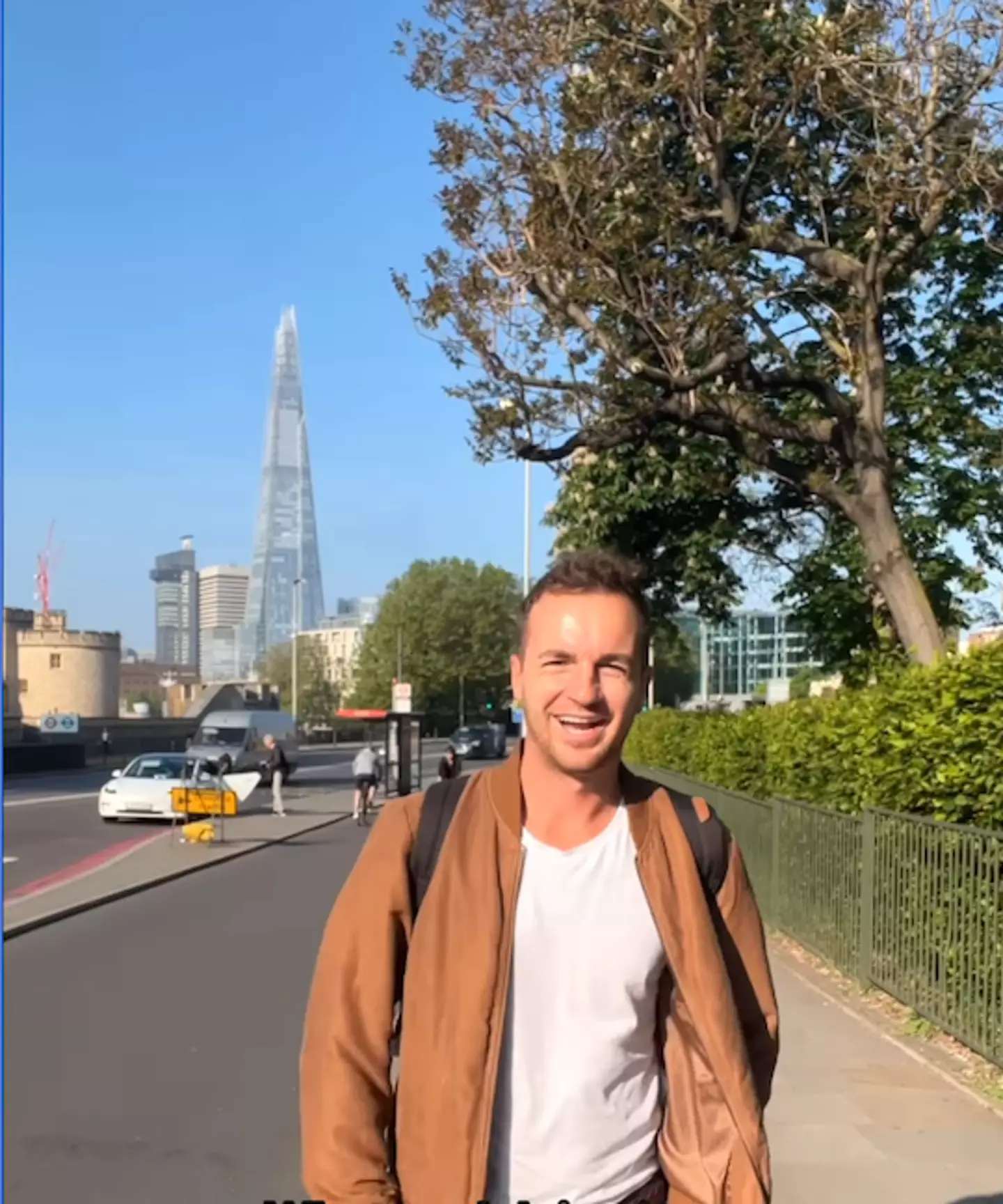 Kevin was over the moon to be in London, albeit for 24 hours. (Instagram/kevindroniak)