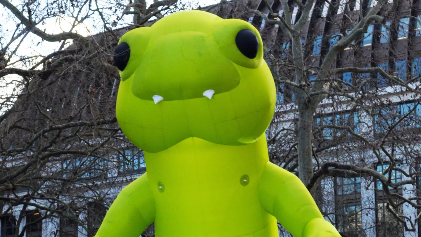 Inflatable Dinosaur In Leicester Square With 'Interesting Design' Raises Eyebrows