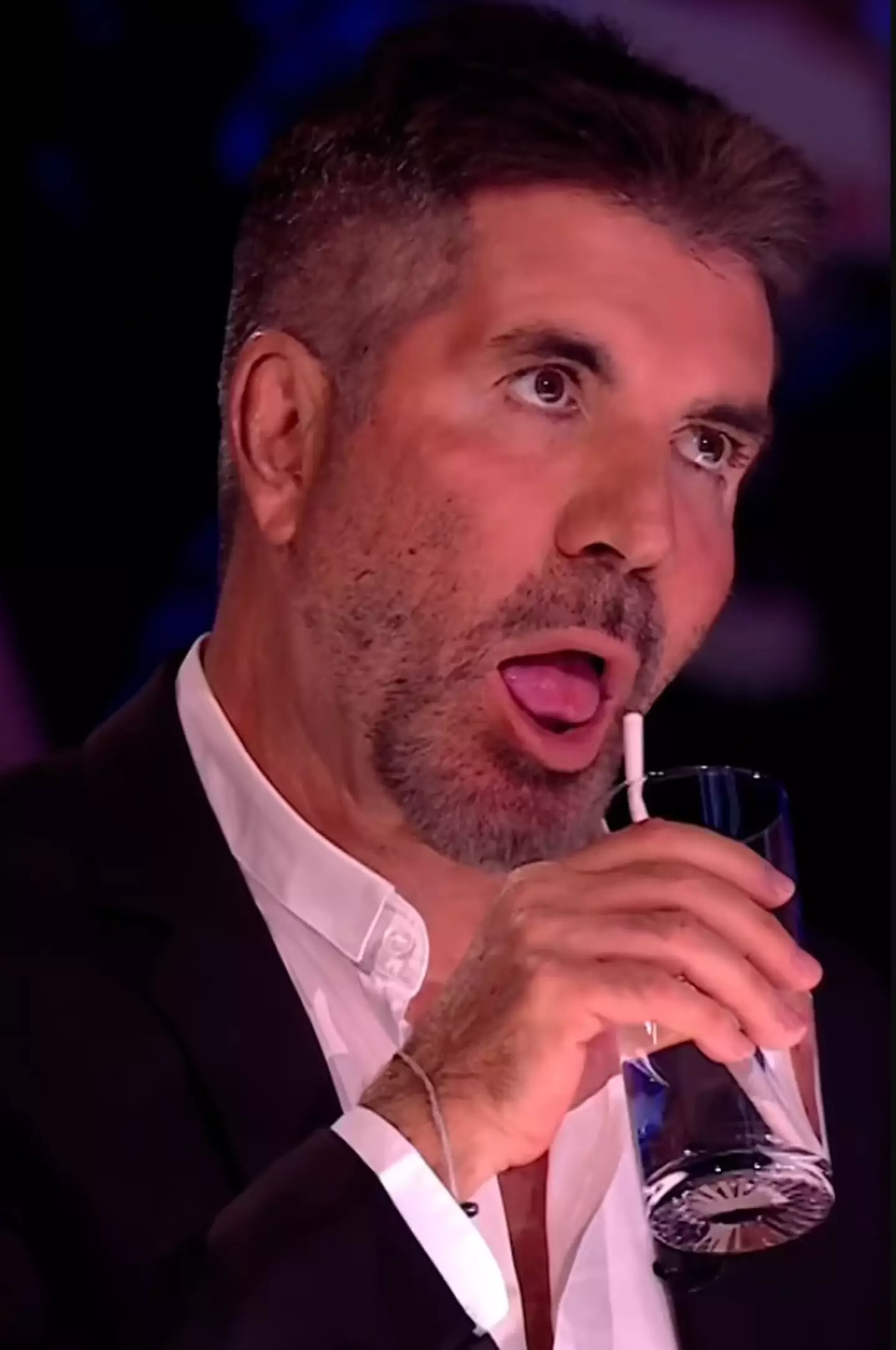 Simon Cowell struggled with a straw during Britain's Got Talent.