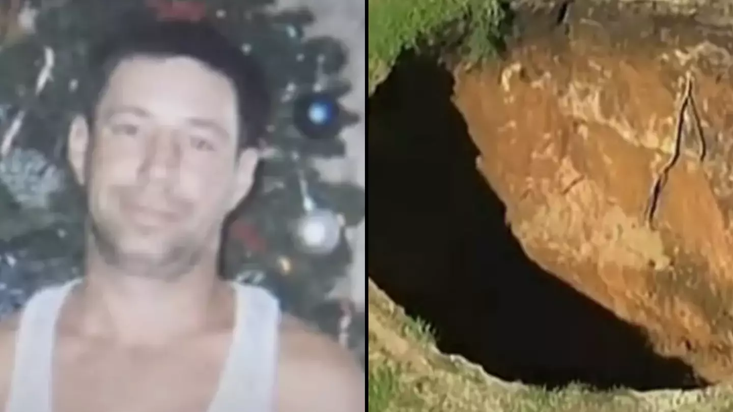 100ft sinkhole reopened after it swallowed screaming man whose body was never found