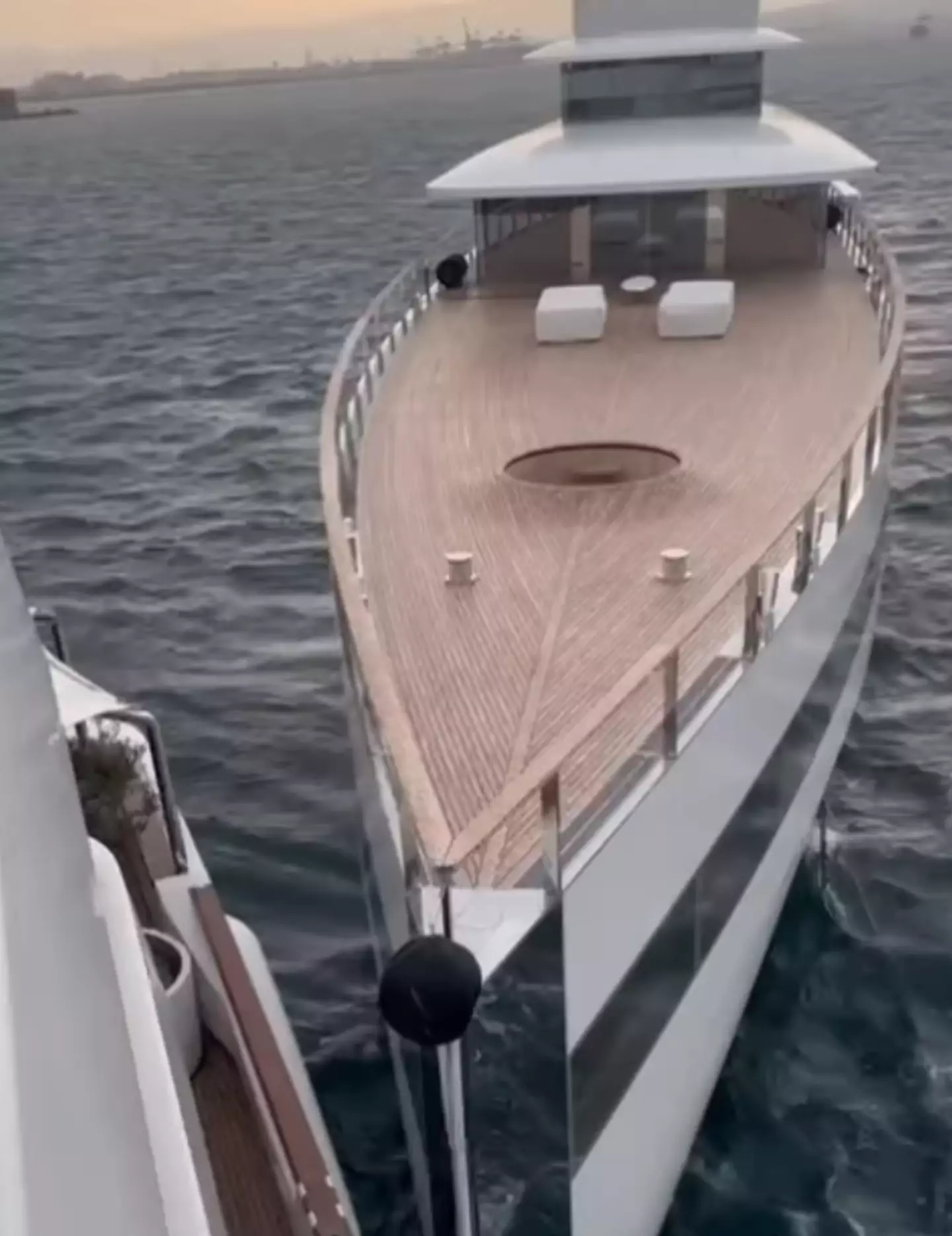 The collision occurred of the coast of Naples, Italy. (Instagram/@ricardosalinas)