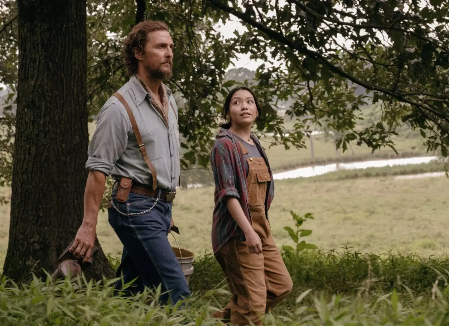 McConaughey alongside Angelina LookingGlass (Heyday Films)