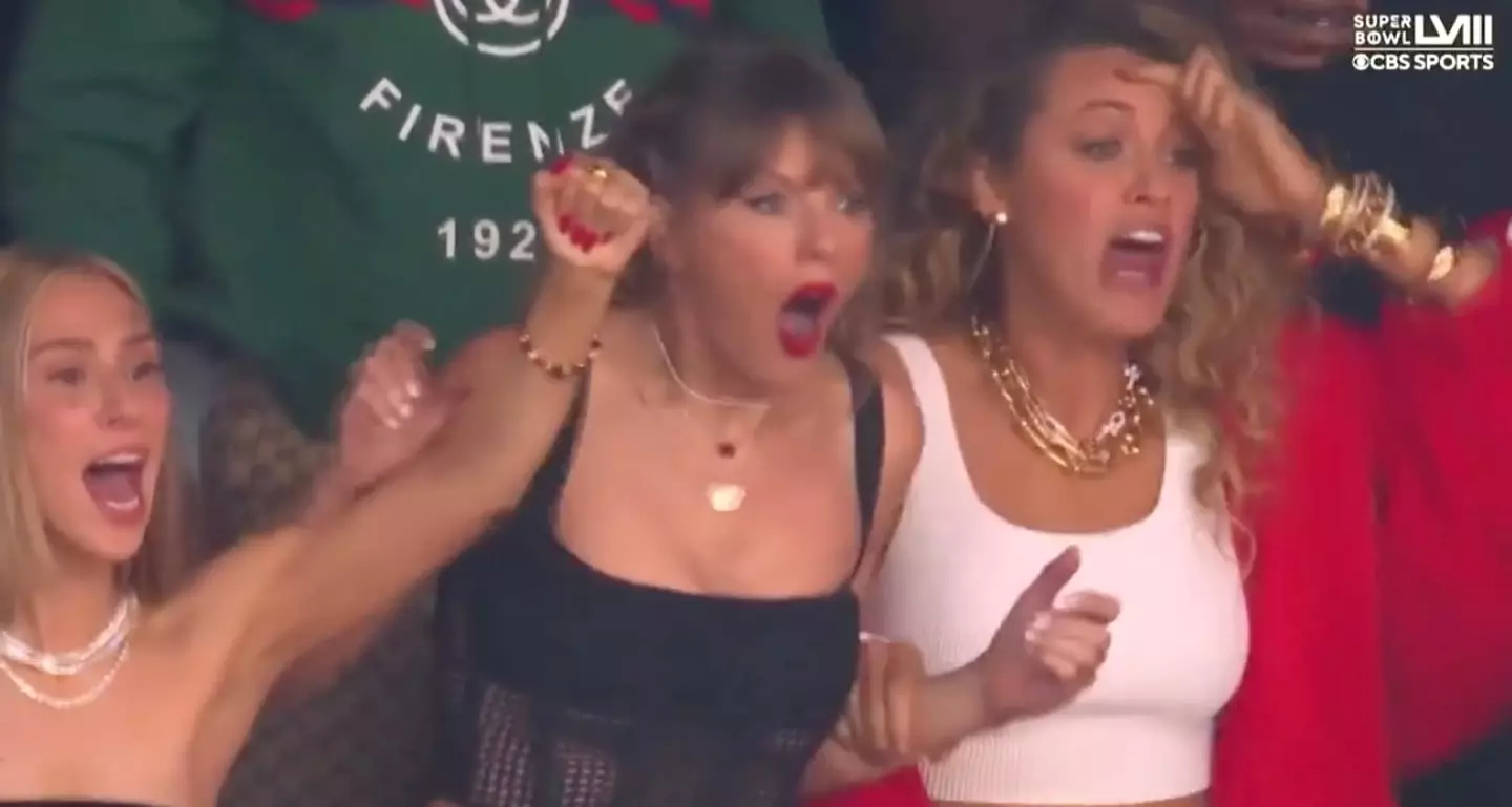 Blake and Taylor at the Super Bowl.