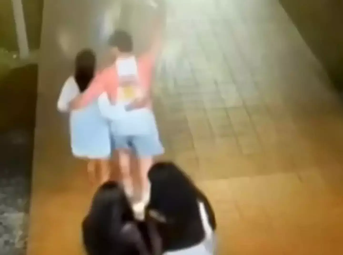 CCTV footage captured the missing student walking to the beach with Joshua Riibe and her pals in the early hours (11Alive)
