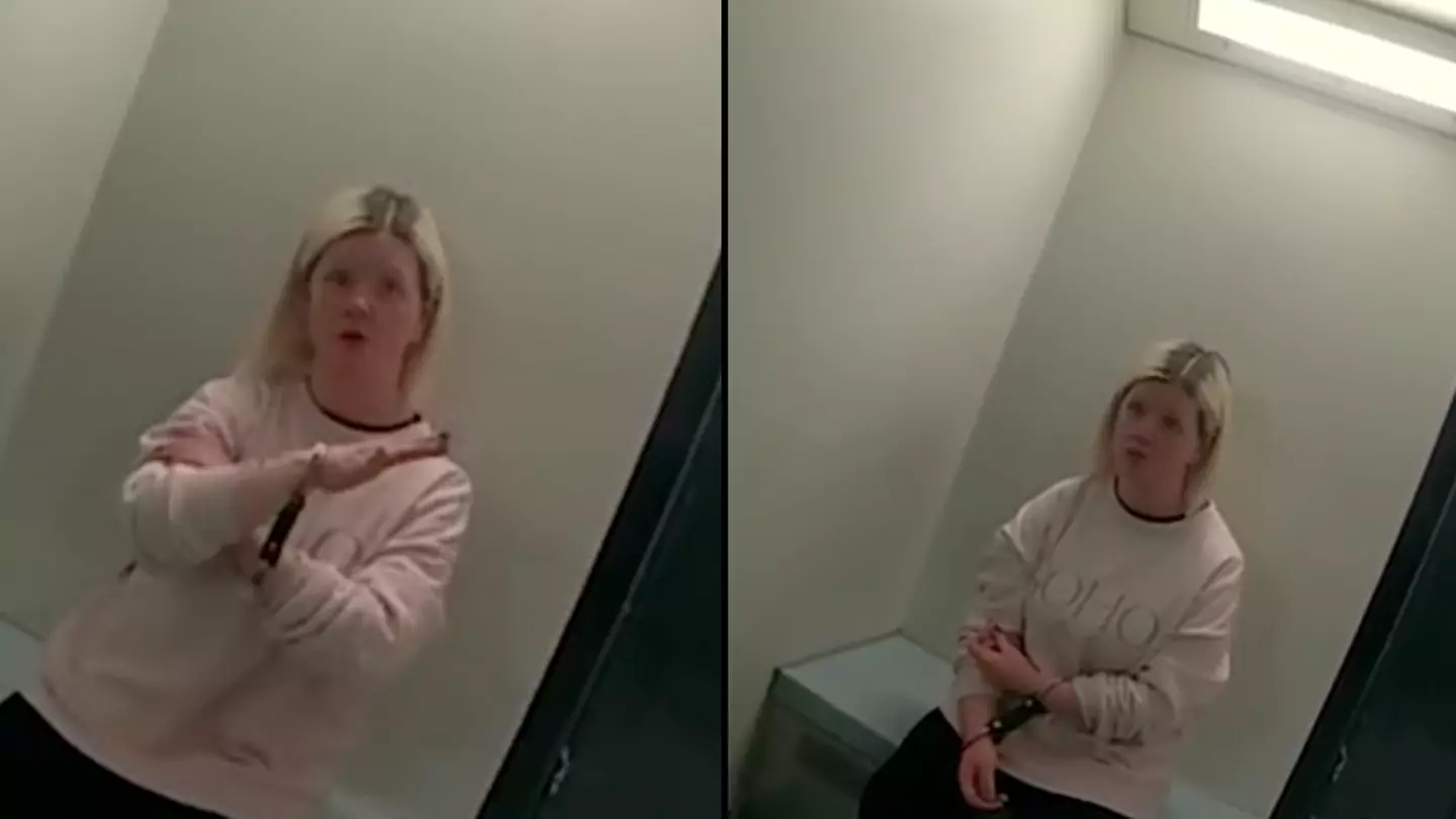 Moment woman who killed parents and lived with their bodies for four year tells police where murder weapons are