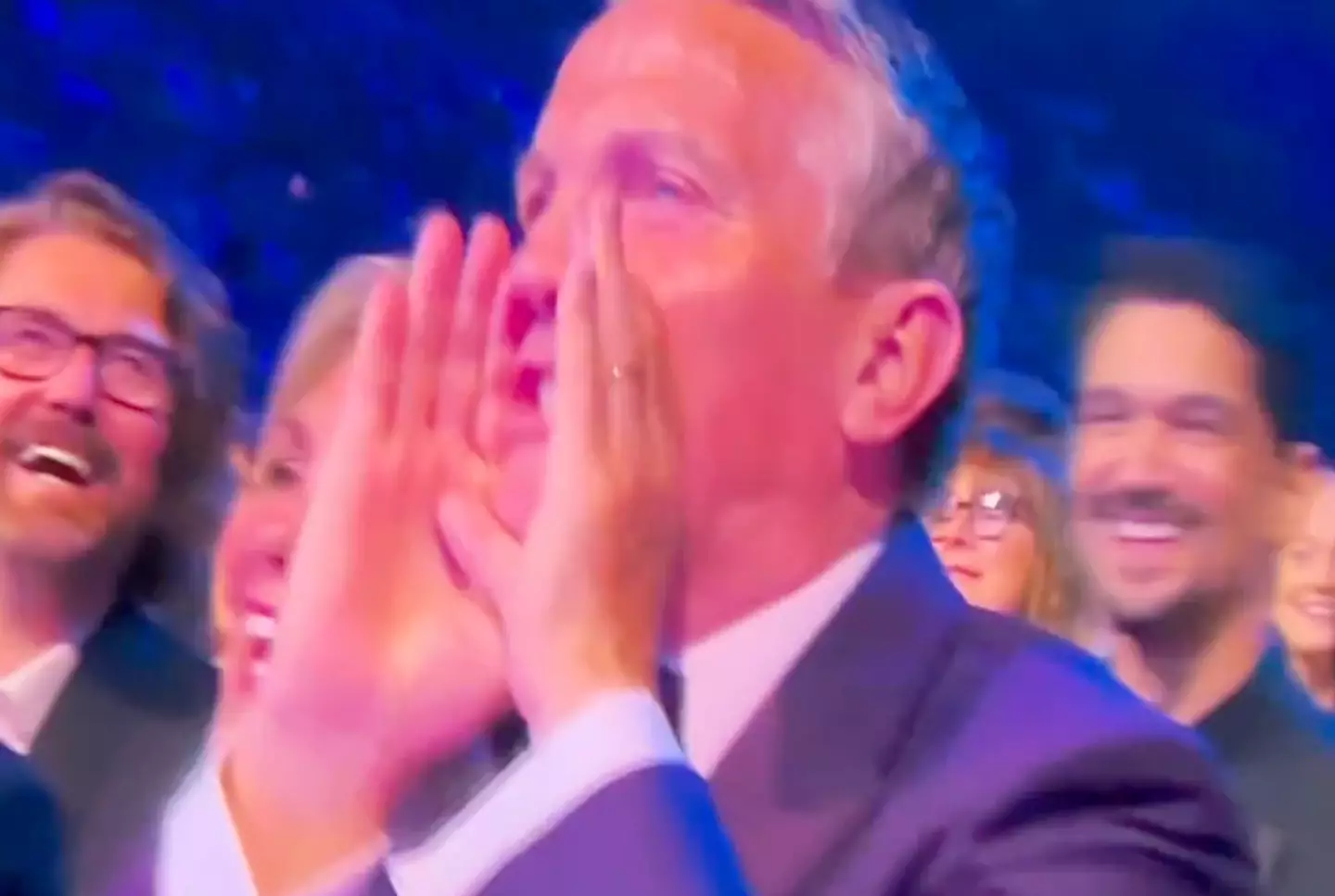 The game show host jokingly shouted at the winners on stage (ITV)