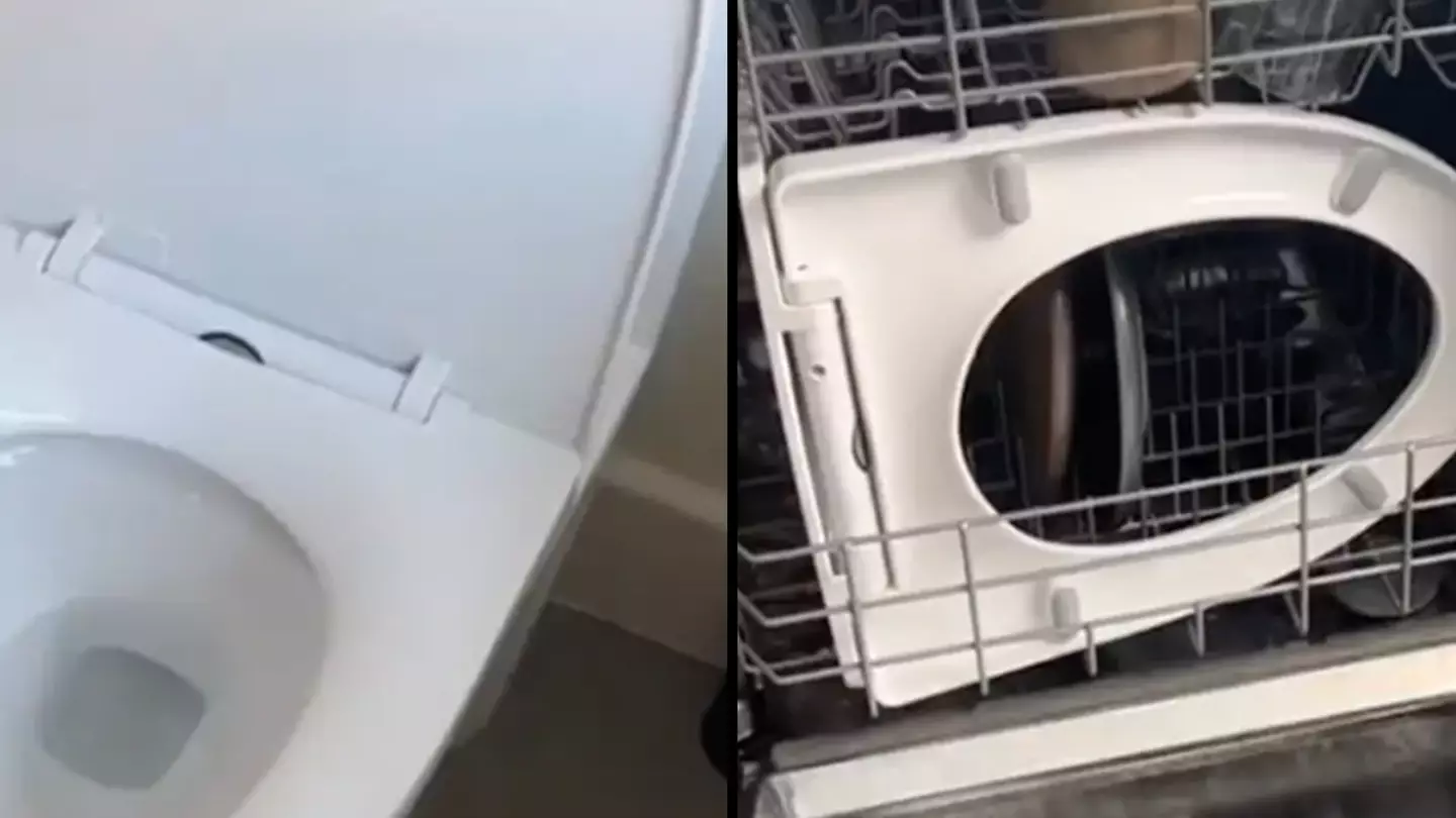 Influencer leaves people disgusted after putting toilet seat in the dishwasher