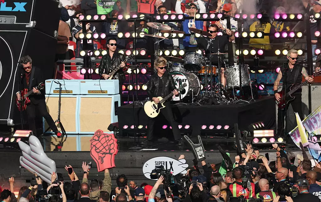 Green Day played the Super Bowl opening show (Patrick T. Fallon / AFP via Getty Images)
