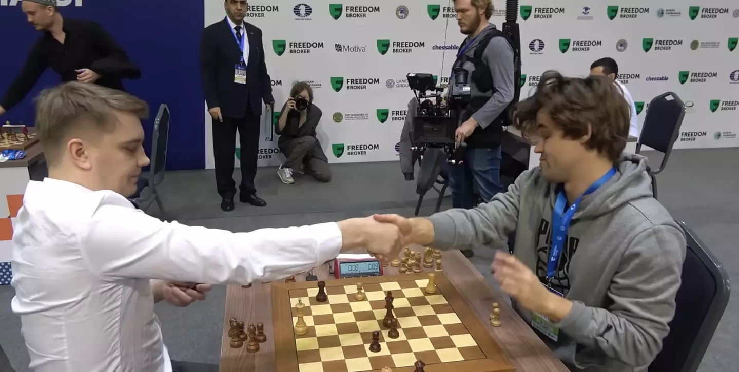 Carlsen beat Kovolev with just nine seconds to spare.