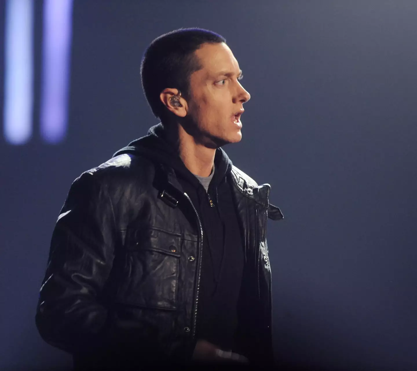 Eminem performs 'Not Afraid' at the 2010 BET Awards in Los Angeles on June 27, 2010.