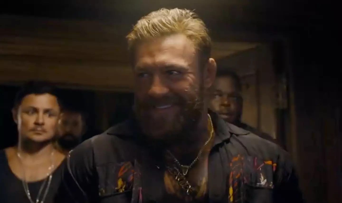 Conor McGregor looks like he's enjoying being the bad guy in Road House.
