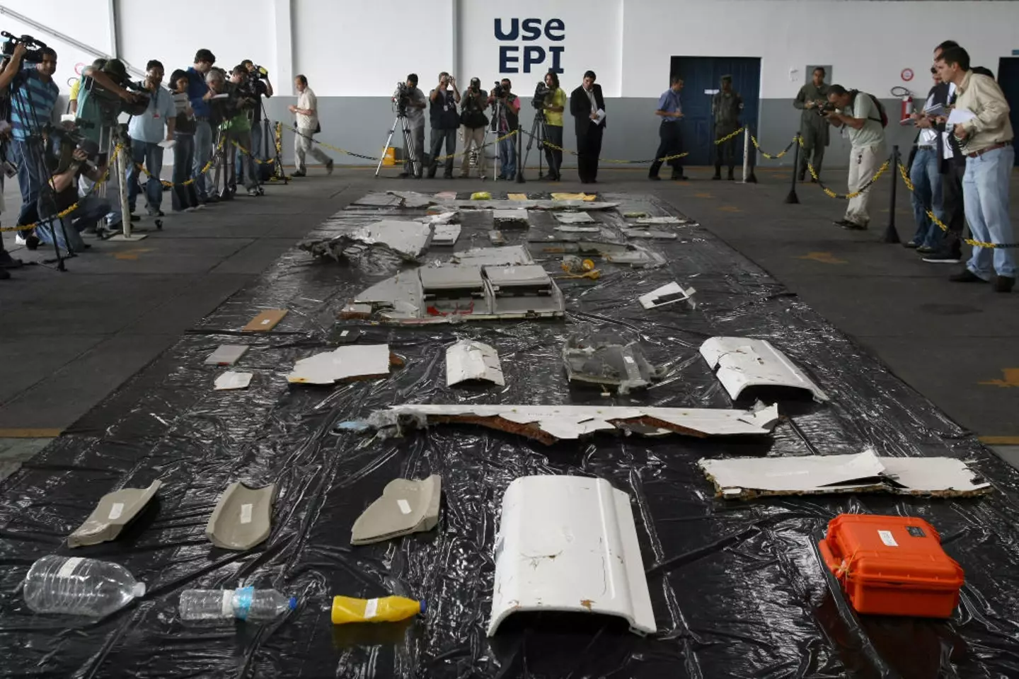 Debris was found following the incident. (MAURICIO LIMA/AFP via Getty Images)