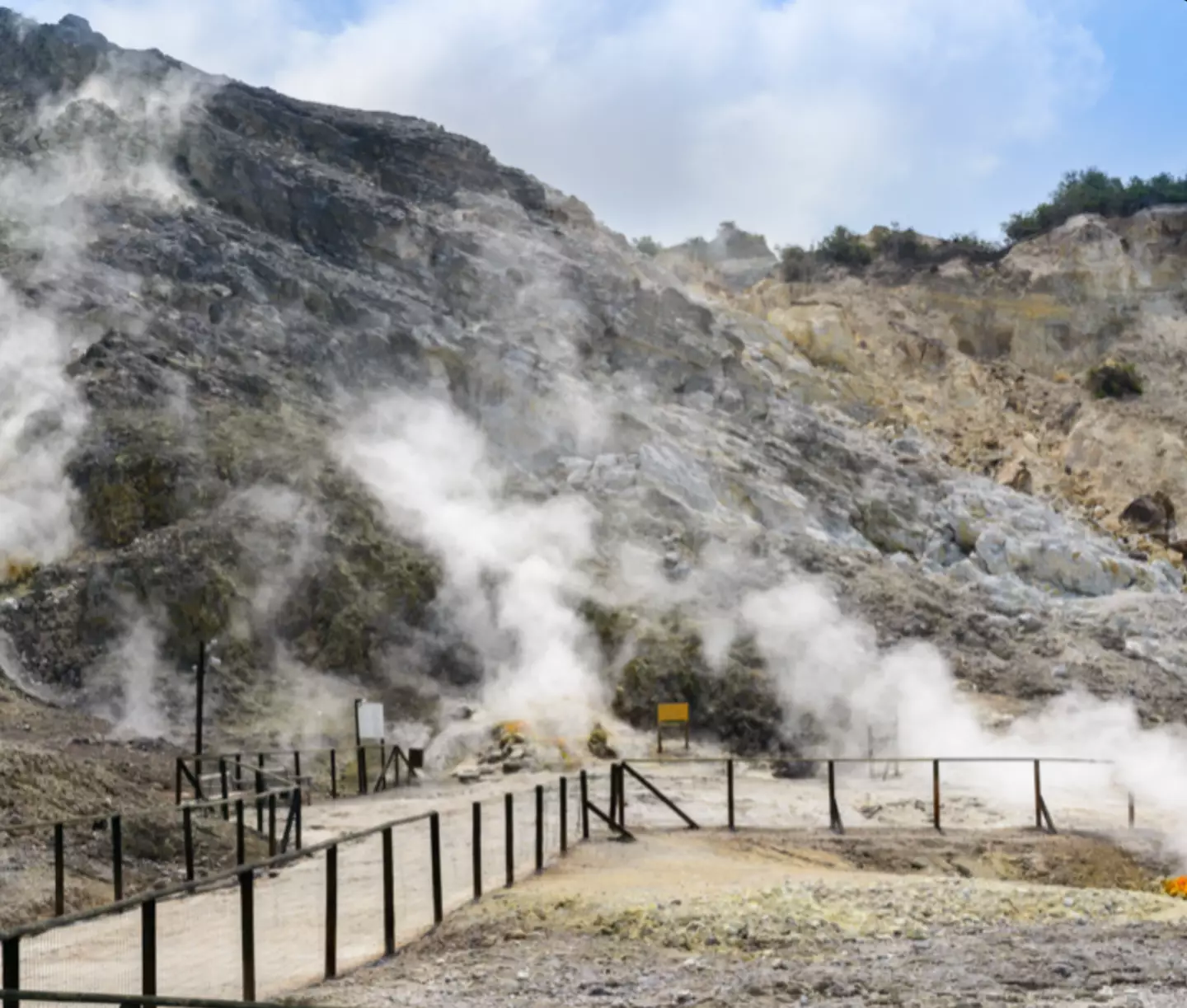 The volcano is currently on yellow alert status, meaning people should be prepared for potential evacuation.