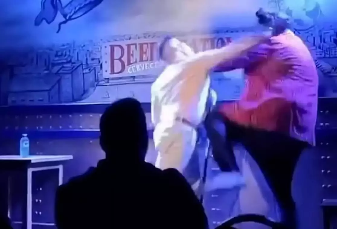 The funnyman was punched in the face during his comedy gig (TrimFeed via YouTube)