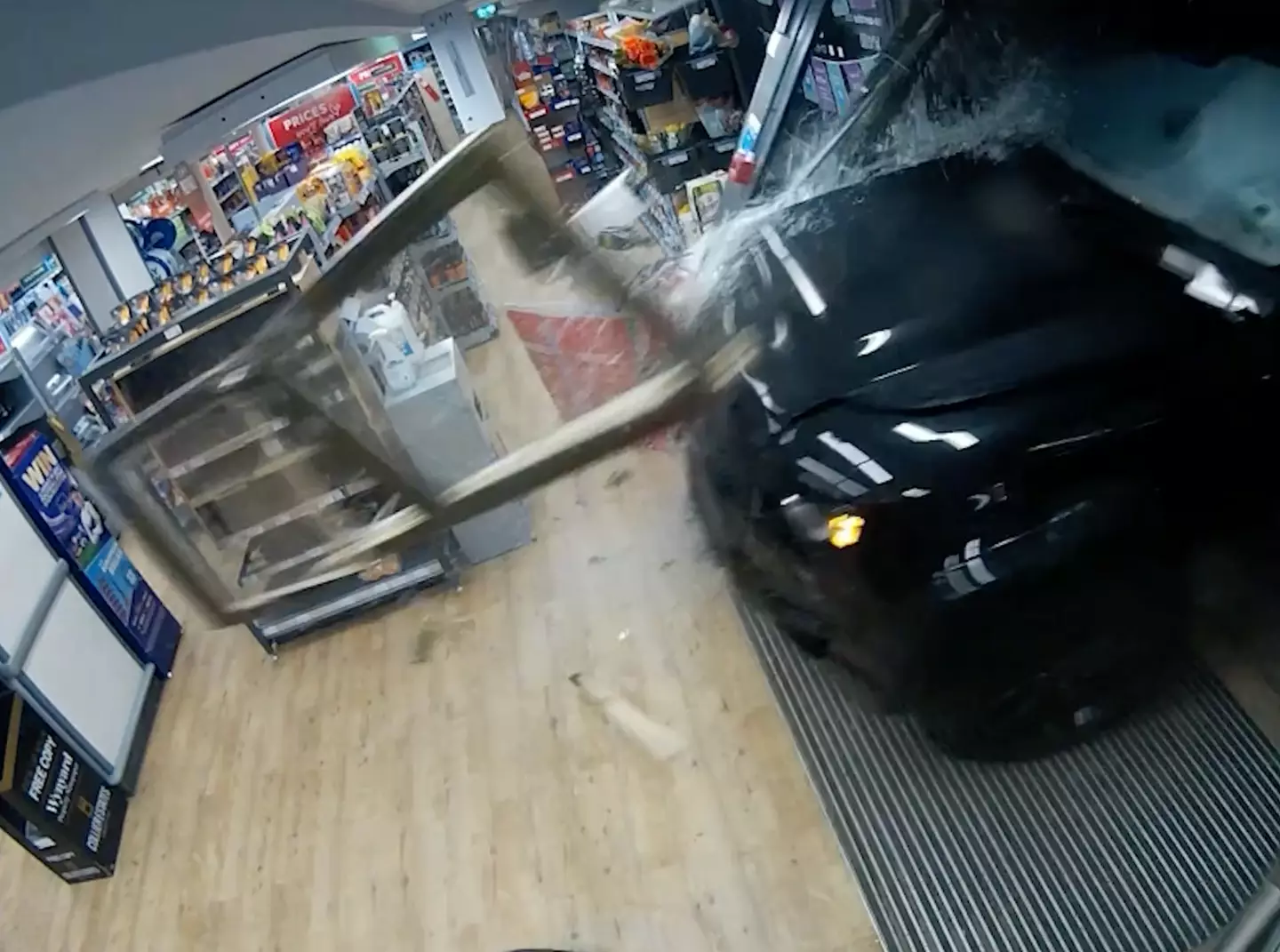 Shocking CCTV footage shows ex-Premier League footballer Danny Graham crash his Land Rover into a Co-op after drinking '10 pints'.