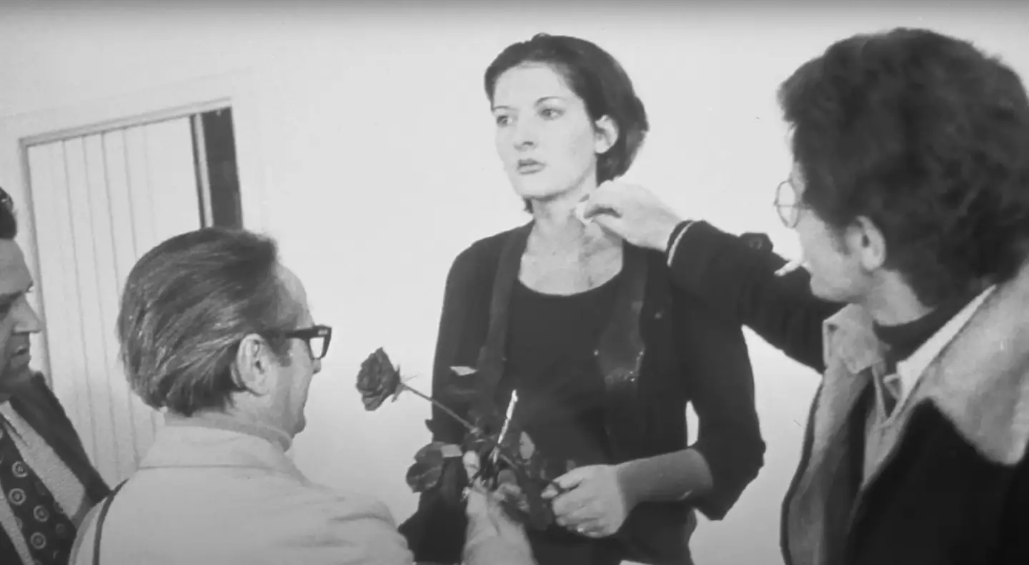 During Marina Abramović's 'Rhythm 0,' she allowed the public to do whatever they wanted to her body for six hours (YouTube/Marina Abramović Institute)
