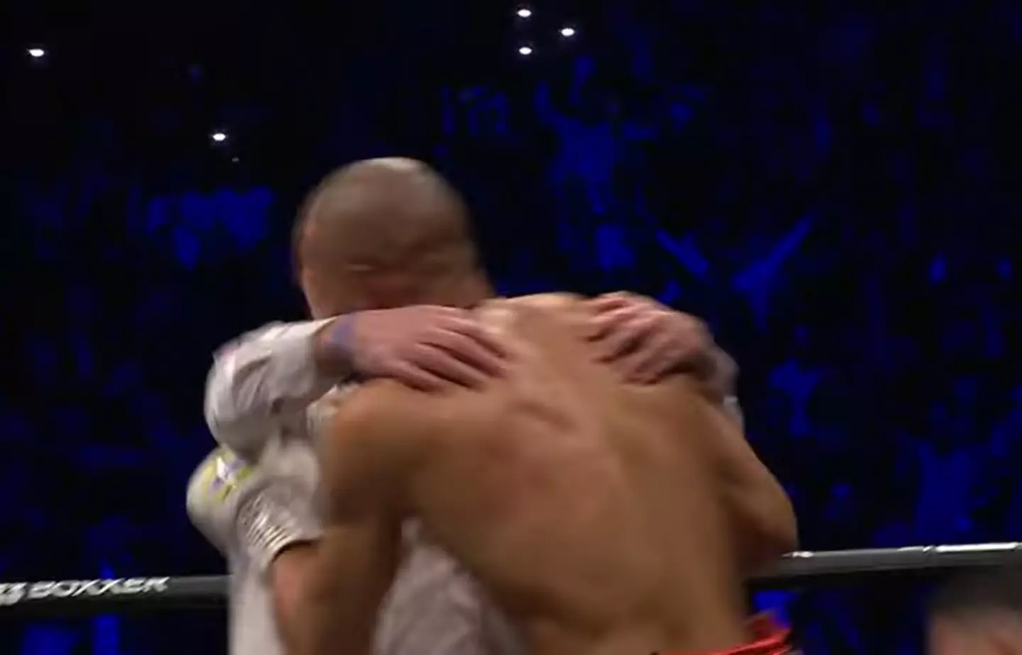The ref tried to hold back Eubank and explain the fight was over.