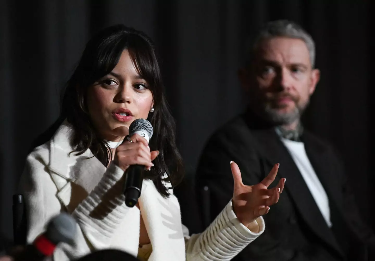 Jenna Ortega and Martin Freeman star opposite each other in Miller's Girl.