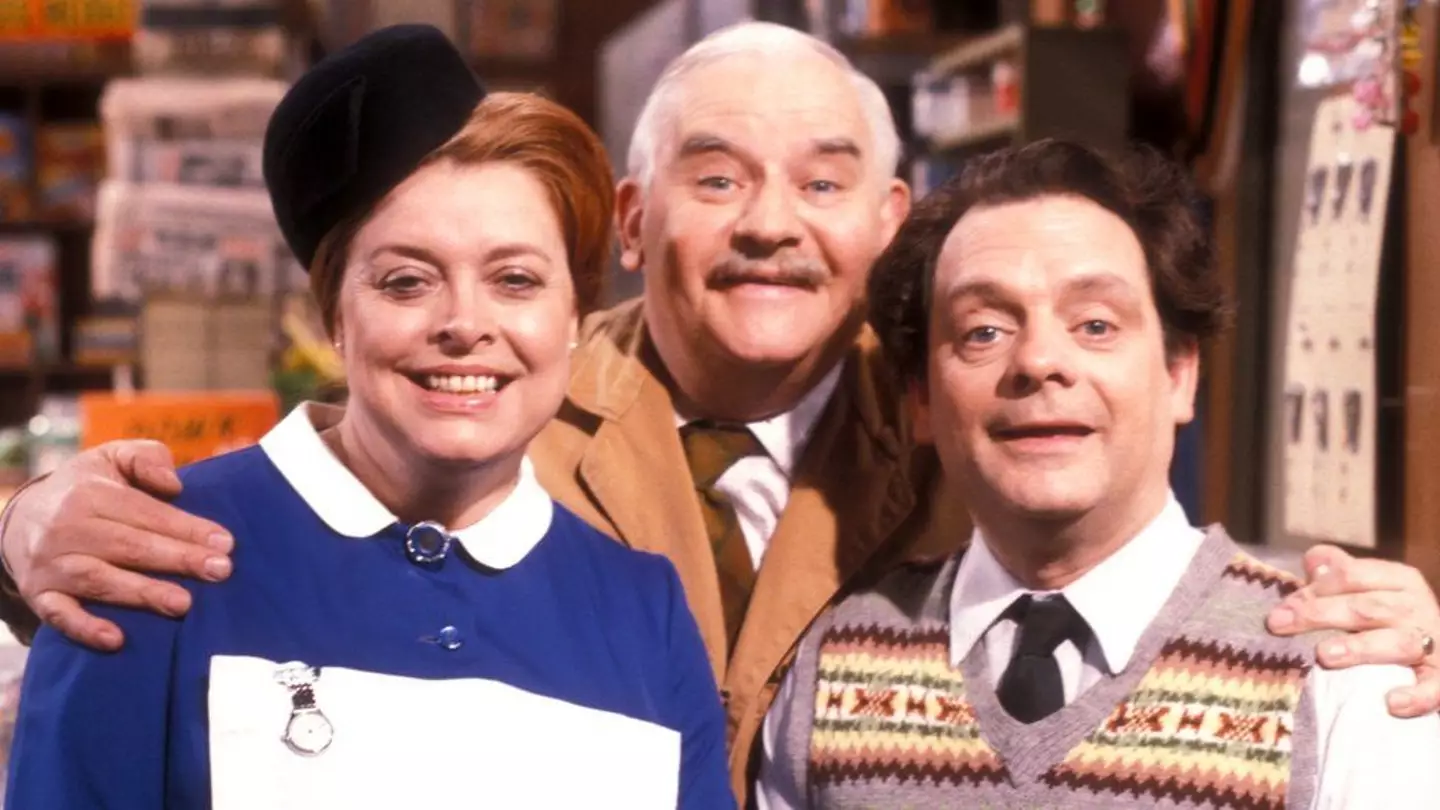 Lynda Baron with Ronnie Barker and David Jason in Open All Hours.