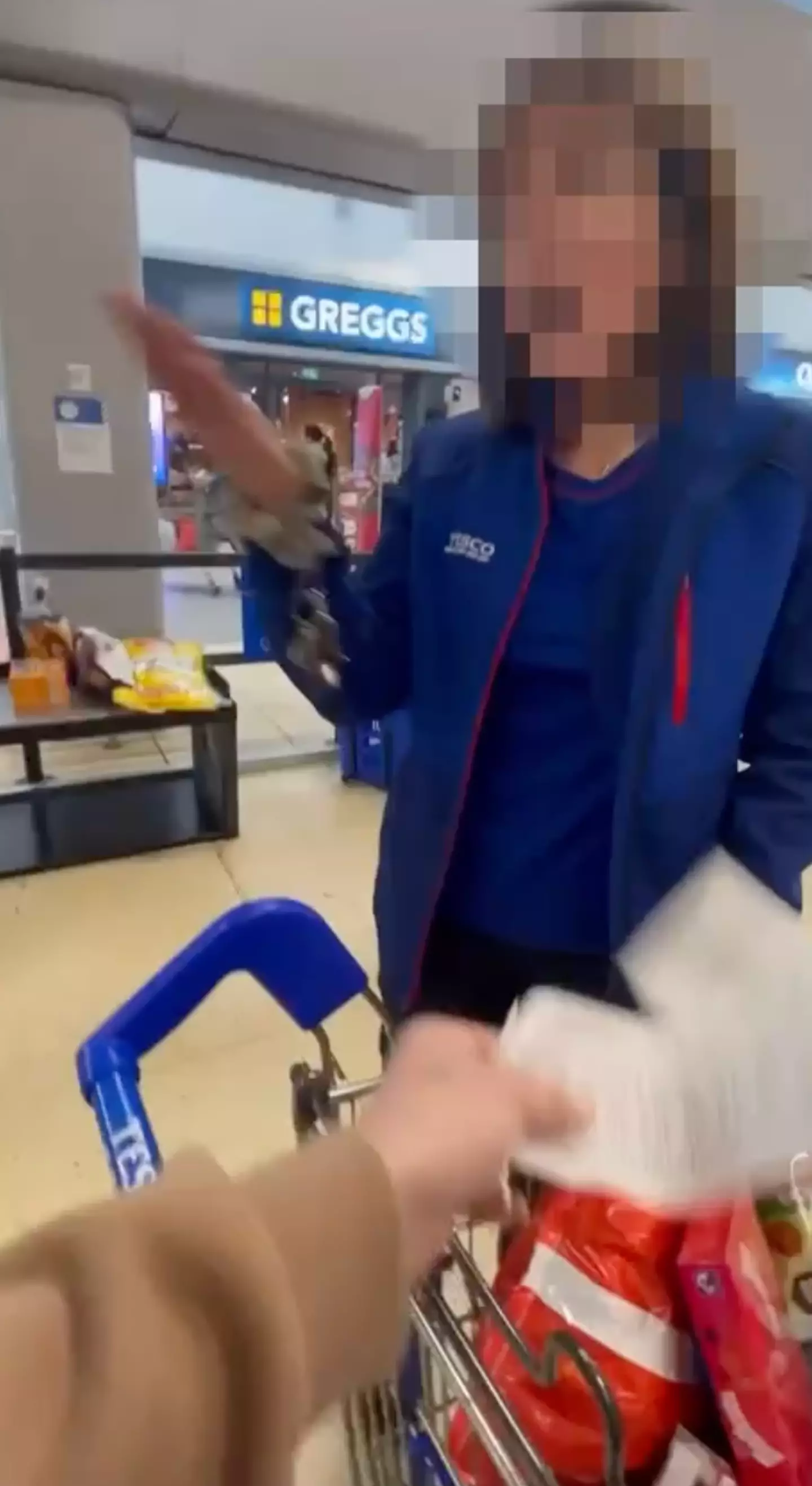 A woman in Tesco uniform tried to snatch Anne Marie's phone out of her hand.
