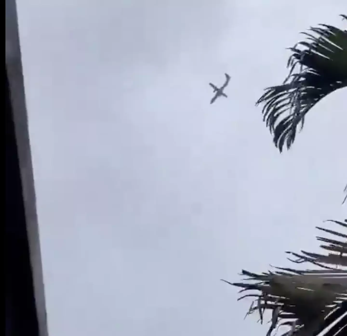 The plane could be seen in the sky (X/GloboNews)